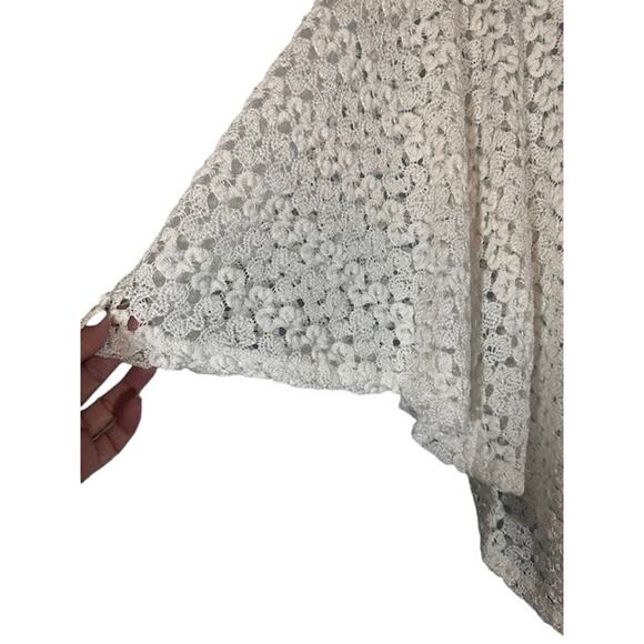 Style&Co White Angel Sleeve Netted Round Hem Knit Blouse Women Sz 1X - Picture 7 of 8